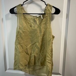 Weekend Stories Olive Green Sheer Sleeveless Camisole